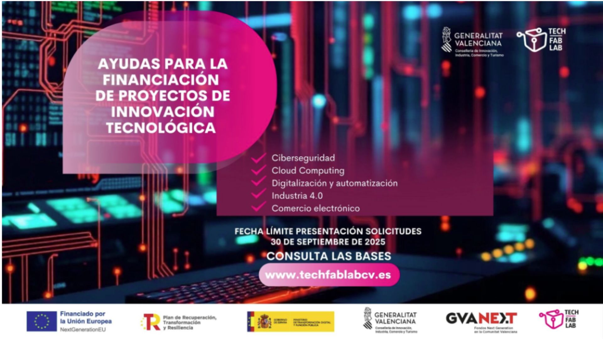 Abierta la convocatoria de Ayudas Tech FabLab 2025 para la digitalización de pymes y autónomos en la Comunitat Valenciana